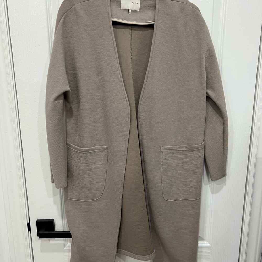 Oak + Fort Women's Open Front Cardigan Sweater - Taupe